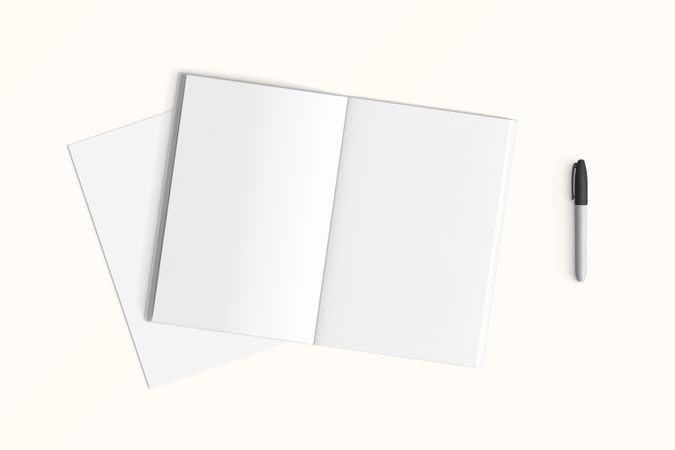 Modern workspace with  copy space on color background